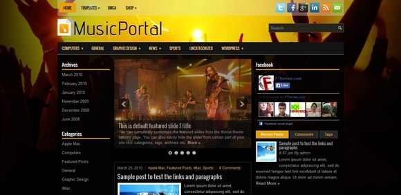 MusicPortal - wordpress themes