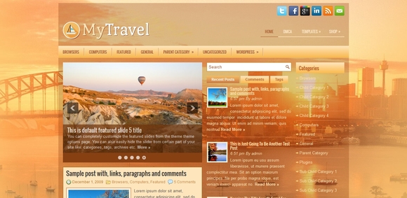 MyTravel - free wordpress themes 2014