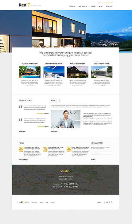  Real Estate Agency Responsive WordPress Theme