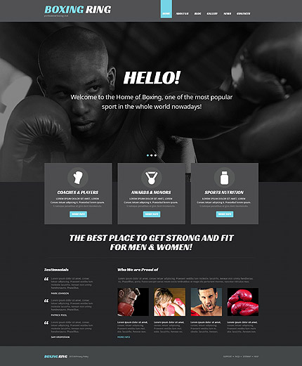 boxing - black and white WordPress themes