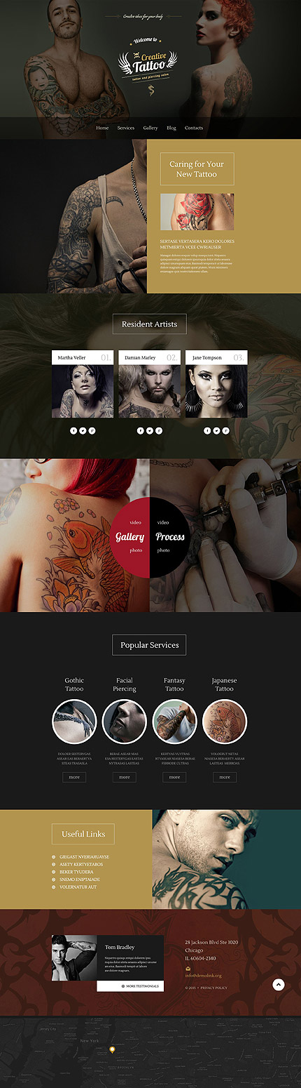 tattoo - black and white wordpress themes