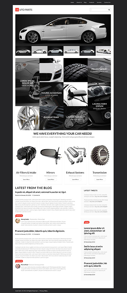 auto cars black and white wordpress themes