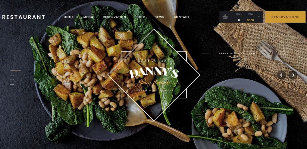 dannys restaurant wordpress theme