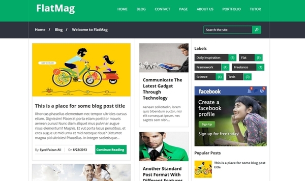 Flat mag- blogger templates