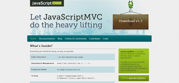 JavaScriptMVC - web design