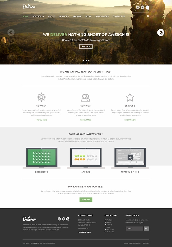 25 Best Free PSD Website Templates - Webdesigncone